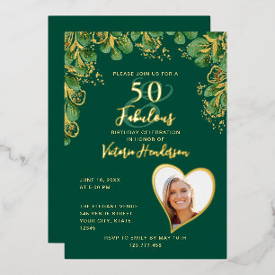 Emerald Green & Gold 50 & Fabulous Birthday
