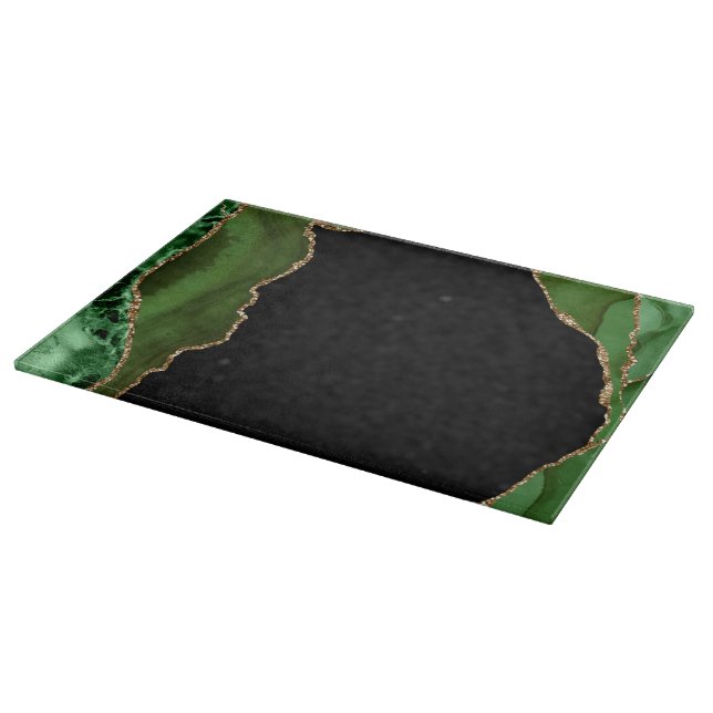 Emerald Green Gold Agate Marble  Cutting Board (Corner)