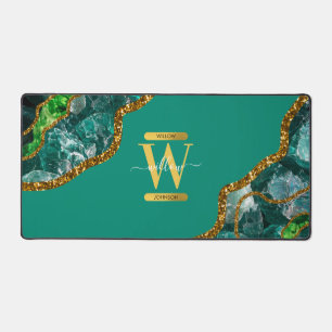 Emerald Green & Gold Agate Parties scintillant Mon