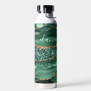 Emerald Green Gold Bouteille d'eau Nom personnalis