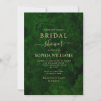 Emerald Green & Gold Bridal Shower Invitation