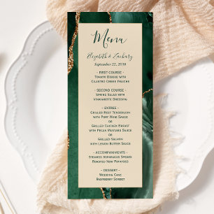 Emerald Green Gold Champagne Wedding Menu