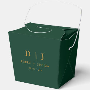 Emerald Green & Gold Elegant Luxury Wedding Favou Favor Box