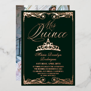 Emerald Green Gold Elegant Quinceanera Photo