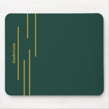 Emerald Green Gold Geometric Custom Mouse Pad