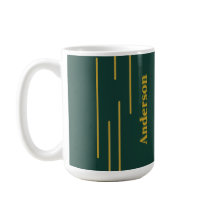 Emerald Green Gold Geometric Custom Mug