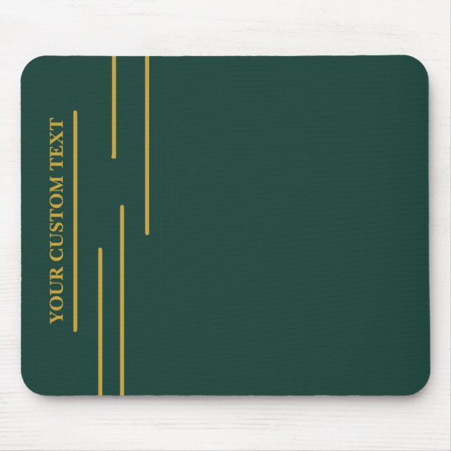 Emerald Green Gold Geometric Mouse Pad (Front)