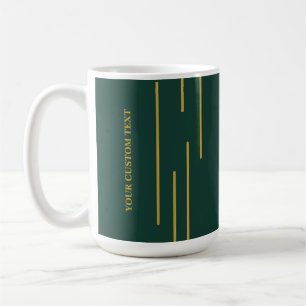 Emerald Green Gold Geometric Personalized Mug