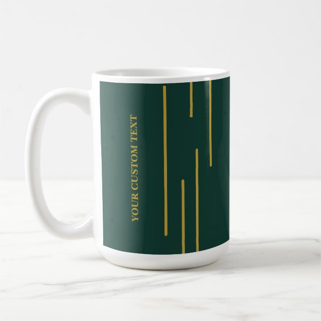 Emerald Green Gold Geometric Personalized  Mug (Left)