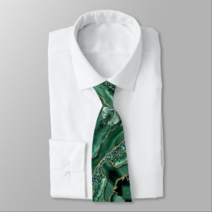 Emerald Green Gold Glitter Neck Tie