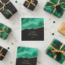 Emerald Green Gold Glitter Watercolor Marble