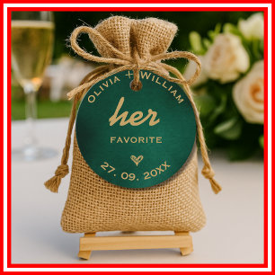 Emerald Green Gold Her Favourite His Favourite Fav Favour Tags