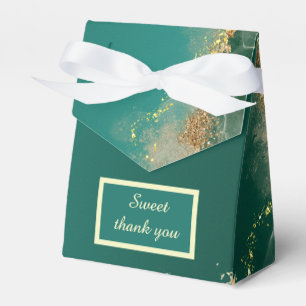 Emerald green gold jewel tones wedding favor box