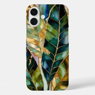 Emerald Green Gold Leaf Aesthetic Phone Case