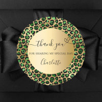Emerald green gold leopard thank you