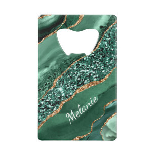 Emerald Green Gold Nom personnalisé Bottle Opener