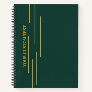 Emerald Green Gold Personalized Notebook