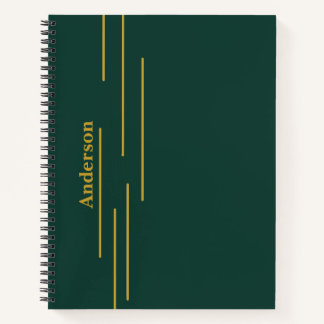 Emerald Green Gold Personalized Notebook