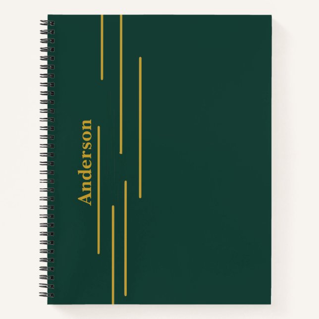 Emerald  Green Gold Personalized Notebook (Front)