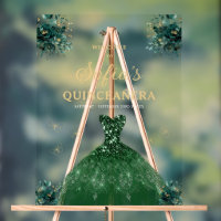 Emerald Green Gold Princess Quinceañera Welcome