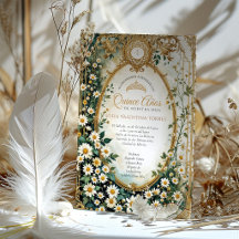 Emerald Green Gold Quinceanera Spanish Sweet 15