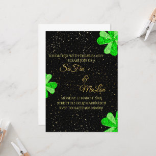 Emerald Green & Gold Wedding Invitation, Gold Foil Invitation