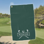 Emerald Green Golf Clubs Ball Personalized Name Golf Towel<br><div class="desc">Personalize the name to create a great golf gift and keepsake. Designed by Thisisnotme©</div>