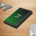 Emerald Green Gradient - add monogram Trifold Wallet<br><div class="desc">Trifold Wallet with a deep emerald green( #046307) gradient background and light grey font Simple and trendy design by Alma Wad. Personalize it with your monogram now.
____________
Green is associated with the signs of Virgo and Taurus in Western astrology. You can consider this when choosing your colour.</div>
