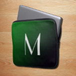 Emerald Green Gradient -  bold monogram Laptop Sleeve<br><div class="desc">Elevate your laptop protection with this stunning design by Alma Wad. Featuring a rich, deep emerald green gradient (#046307) background, this laptop sleeve exudes sophistication and modernity. The bold letter monogram adds a personal touch, making it not just an accessory but a statement piece. Stylish and functional, this trendy design...</div>