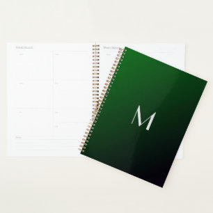 Emerald Green Gradient - bold monogram Planner