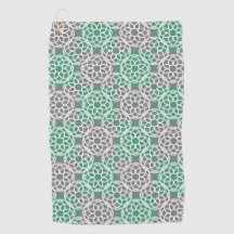 Emerald Green Grey Geometric Pattern