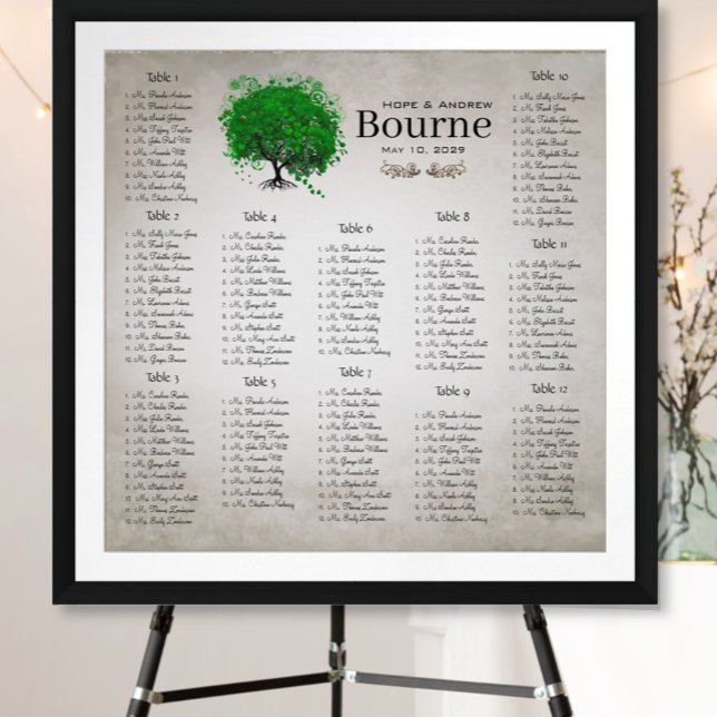 Emerald Green Heart Leaf Tree Seating Chart (Creator Uploaded)