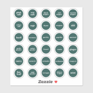 Emerald Green Herb and Spice Labels