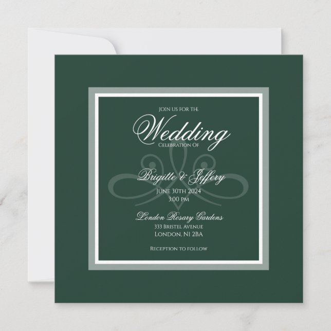 Emerald green invitation (Front)