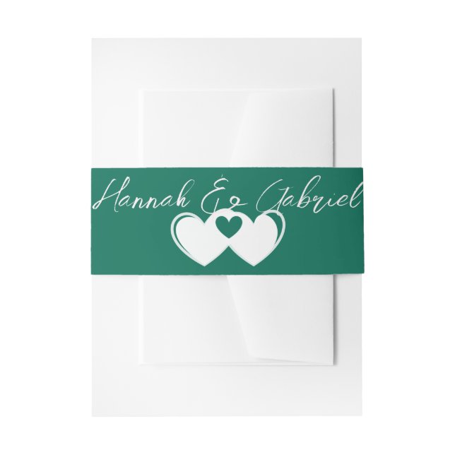 Emerald Green Invitation Belly Band (Front Example)
