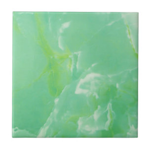 Emerald green jade marbling pattern tile