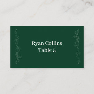 Emerald Green leaf Place Cards