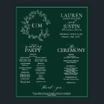 Emerald Green Leafy Crest Monogram Wedding Program Poster<br><div class="desc">We're loving this trendy, modern emerald green a formal wedding ceremony program Poster! Simple, elegant, and oh-so-pretty, it features a hand drawn leafy wreath encircling a modern wedding monogram. It is personalized in elegant typography, and accented with hand-lettered calligraphy. Finally, it is trimmed in a delicate frame. features all the...</div>