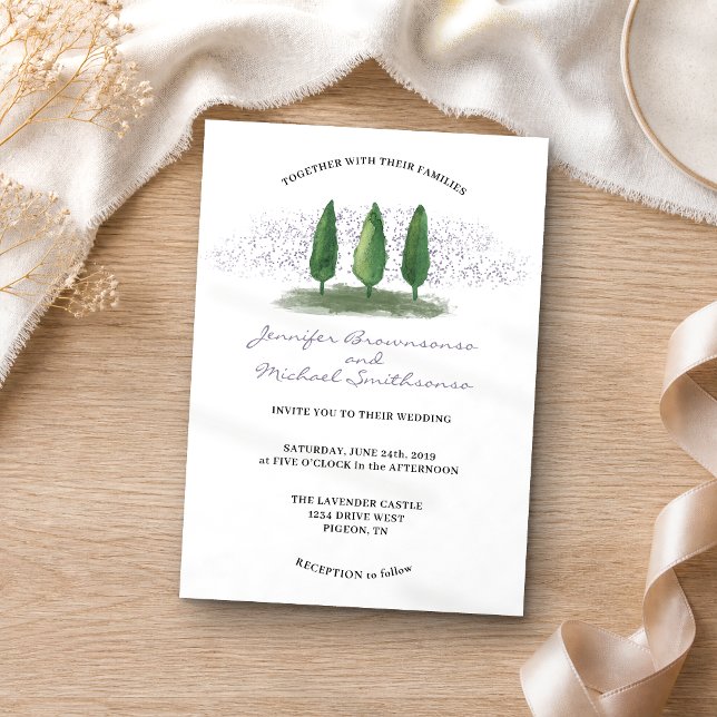 Emerald Green Lilac Forest Nature Wedding Invitation (Creator Uploaded)