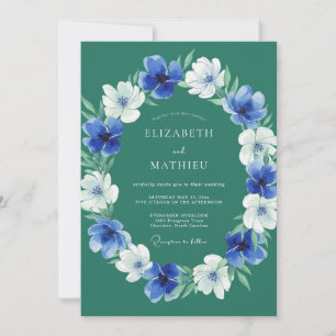 Emerald Green Lush Winter Wedding Invitation