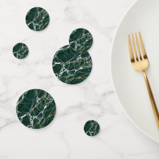 Emerald Green Marble Elegant Gold Veining Wedding Confetti