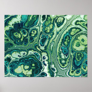 Emerald Green Marble Flow Poster