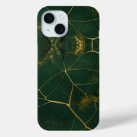 Emerald Green Marble Gold Glitter