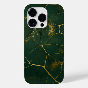 Emerald Green Marble Gold Glitter Case-Mate iPhone 14 Pro Case