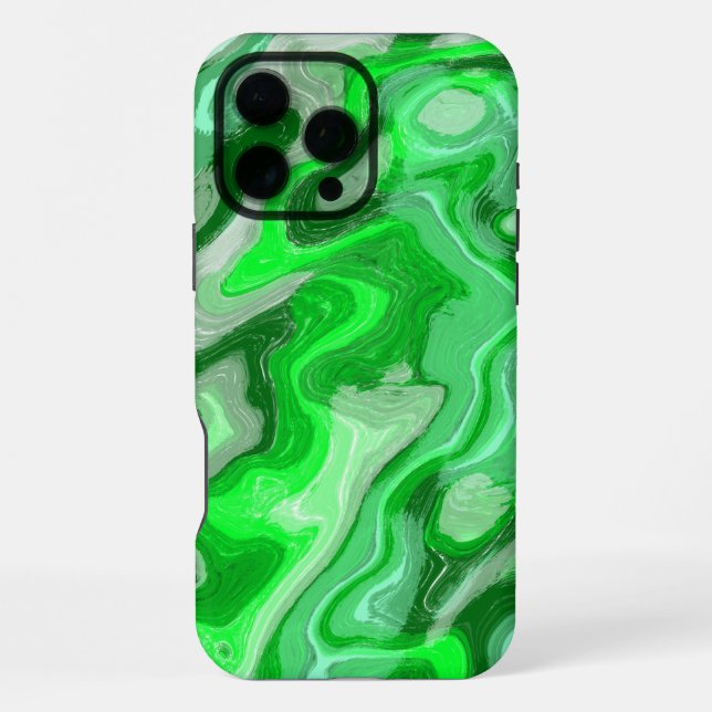 Emerald Green Marble Texture Abstract Liquid Paint iPhone Case (Back)