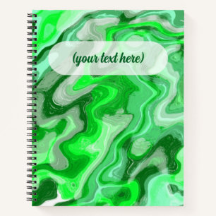 Emerald Green Marble Texture Abstract Liquid Paint Notebook