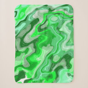 Emerald Green Marble Texture Abstract Liquid Paint Sherpa Blanket