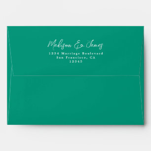 Emerald Green Mariage Adresse de retour Enveloppe