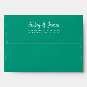 Emerald Green Mariage Adresse de retour Enveloppe