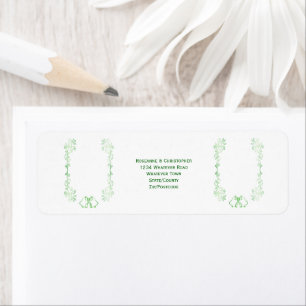 Emerald Green Mariage Adresse de retour Label Bell